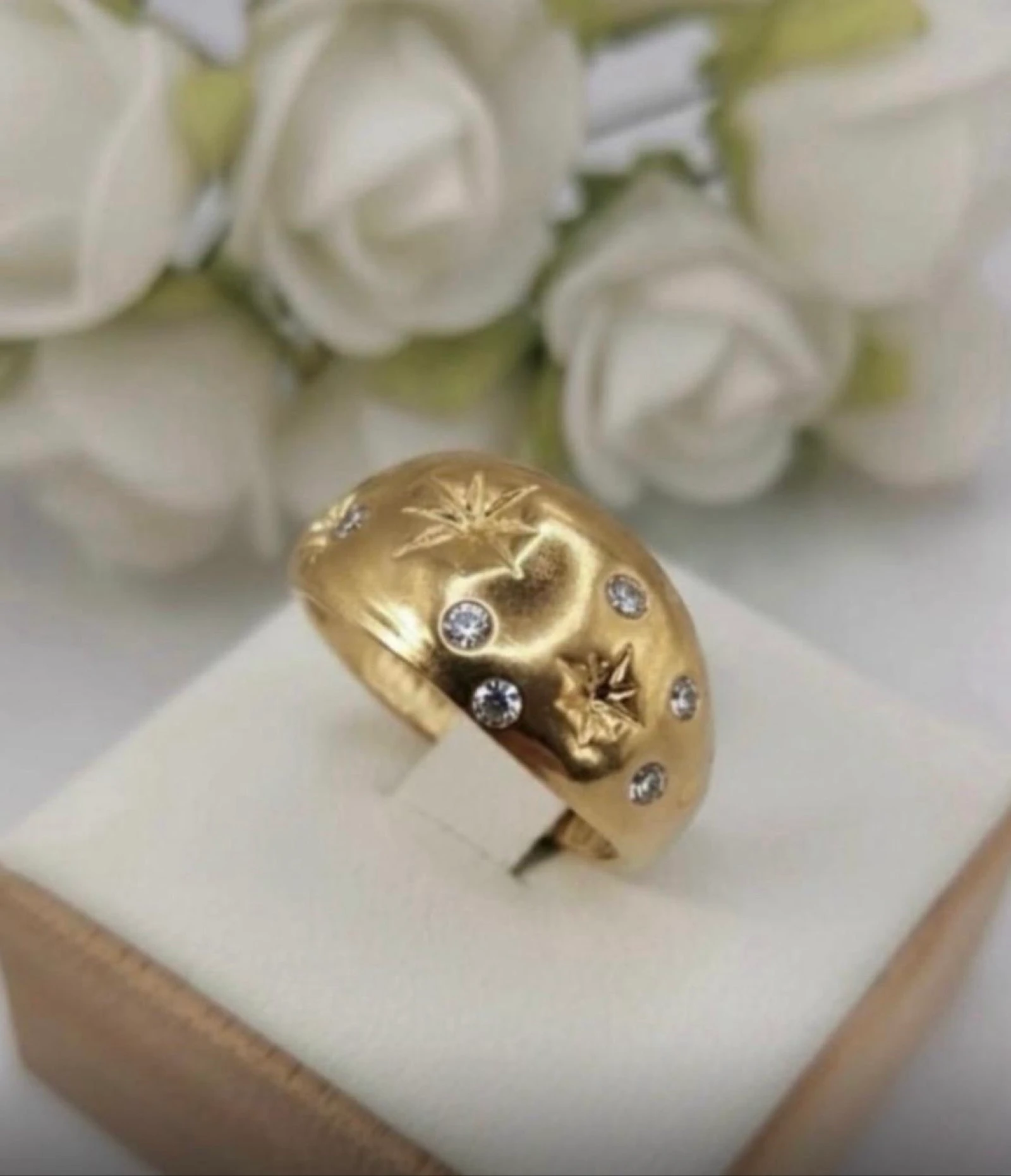 Bague dorée en acier inoxydable ajustable